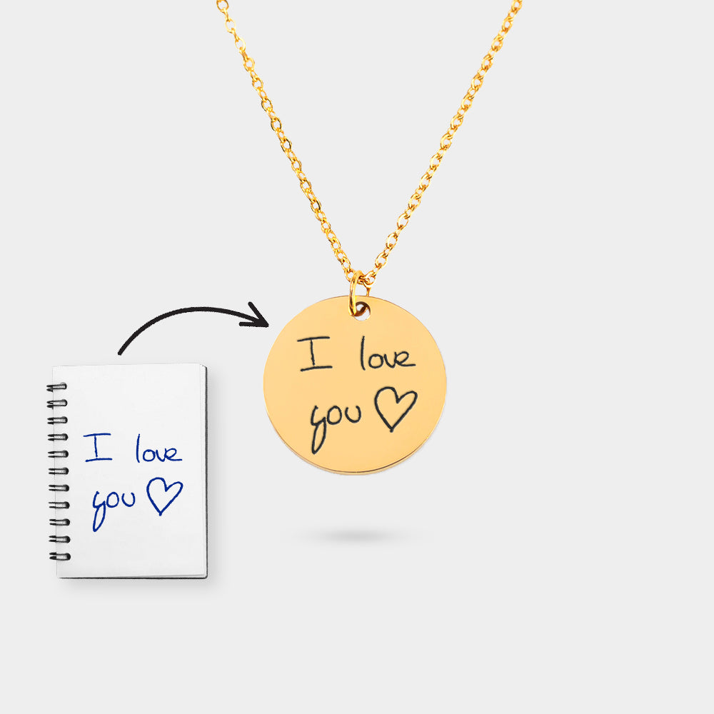 Necklace Handwritten Message gold
