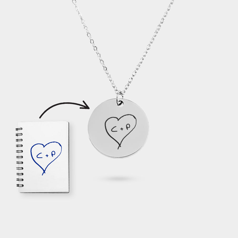Necklace Handwritten Message silver