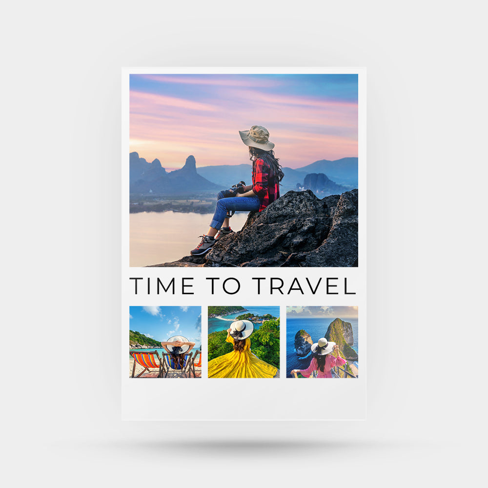 Personalised Transparent Plaque Travel Collage
