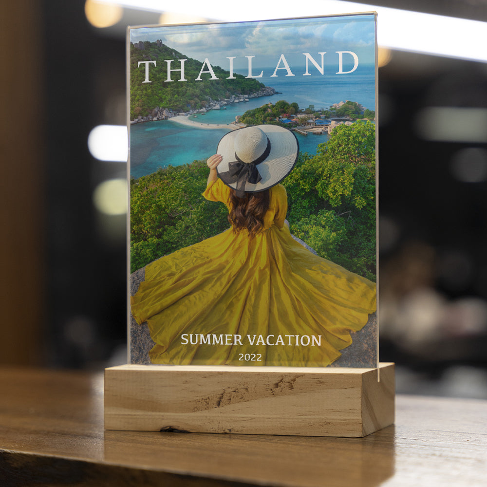 Personalised Transparent Plaque Travel