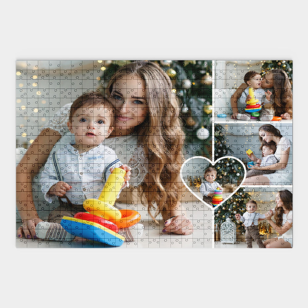Personalized Puzzles Heart Collage