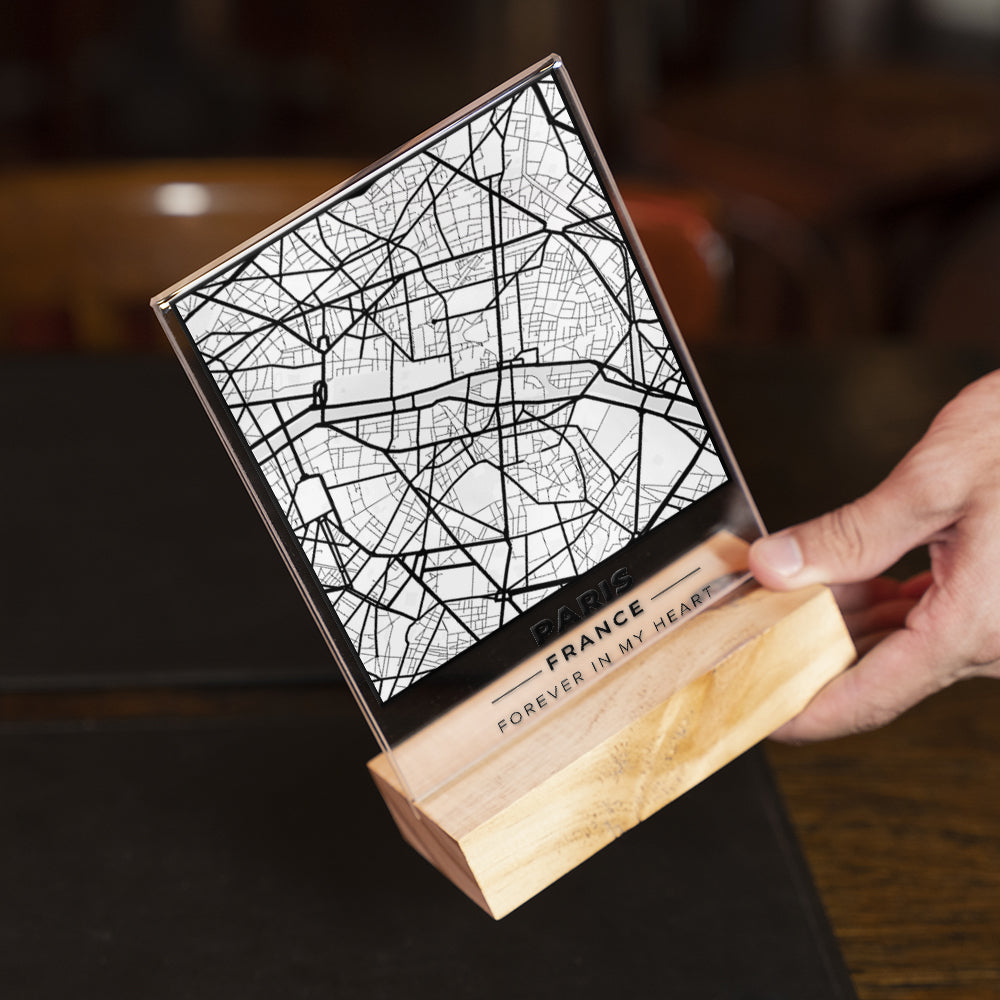 Transparent Plaque Map Personalised