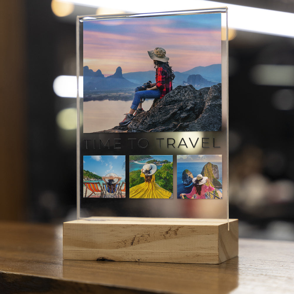 Transparent Plaque Travel Collage Close View